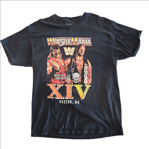 Men's Wrestlemania XIV Black Red Short Sleeve Tee large